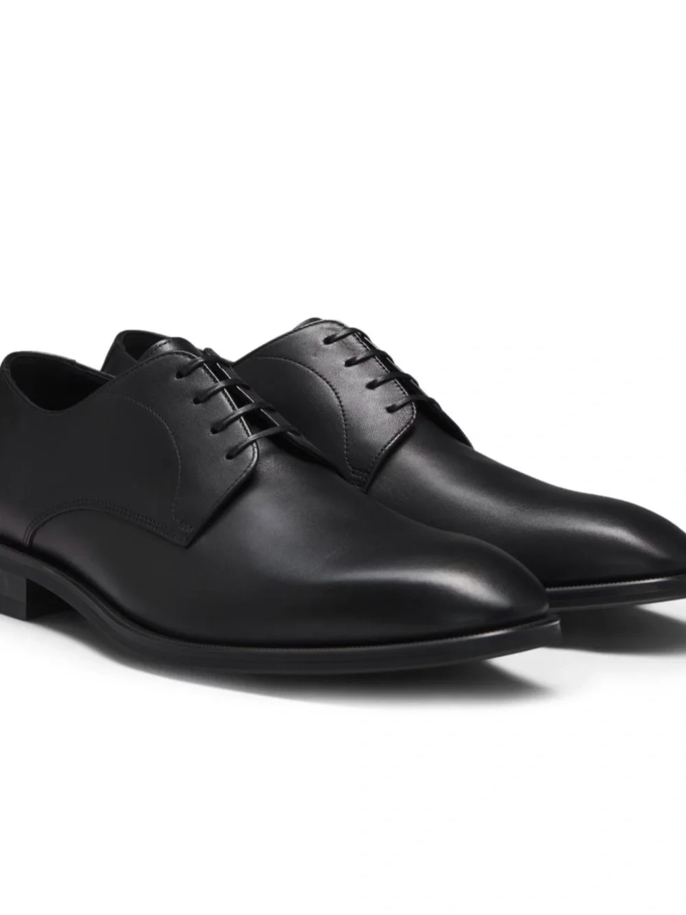 Hugo Boss Black Leather Derby Shoes for Men